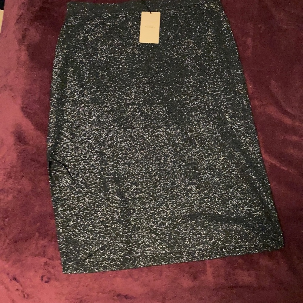 Black glitter pencil skirt